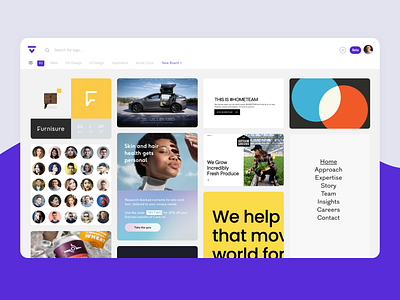 Tackk – For Designers app clean dashboard design grid inspirations minimal product purple saas software ui ux