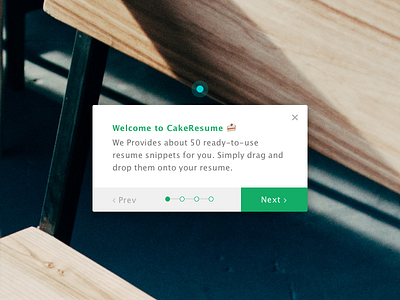 CakeResume Tours guided tour modal tour ui walk through web