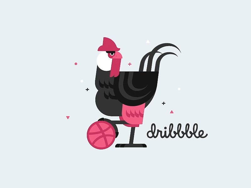 2 Dribbble Invites dribbble illustration invite rooster