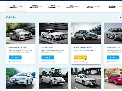 Vehicle Search ads cars classified portal ui ux vehicles website