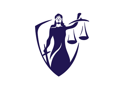 Lady of Justice branding crest lady. justice law logo shield women