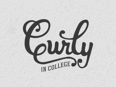 Curly In College calligraphy cursive hand drawing hand writing lettering logo typography