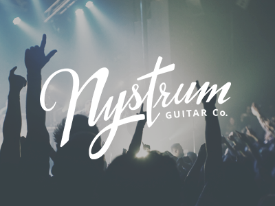 Nystrum Guitar Co. branding calligraphy identity lettering logo logotype script typography
