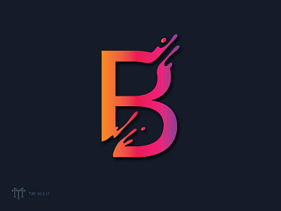 B b identity ink letter logo logotype mark melt symbol