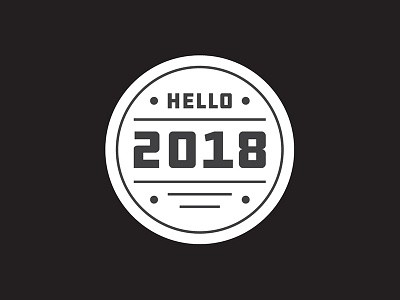 Hello 2018! 2018 badge branding circles emblem hello icon illustration lines logo mark new year