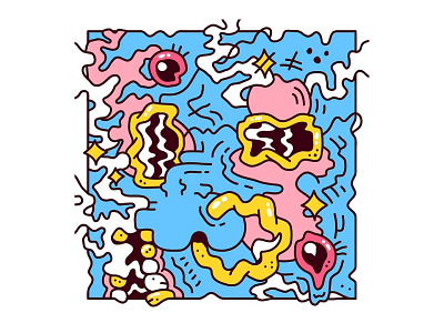 Stoned abstract abstractline character design dope illustration stoned surrealism vector weed weird weird art