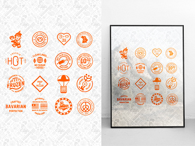 Badges & Spot Illustrations badges icons illustrations lettering lockup monotone patterns seal type typography