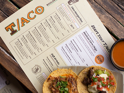 T/aco Menu Design branding handwritten identity illustration menu restaurant salsa tacos typography vintage