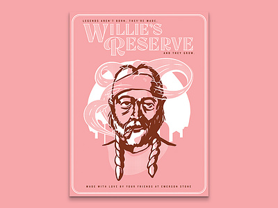Willie's Reserve Screenprint austin cannabis lettering marijuana music nelson poster reserve screenprint typography willie willies