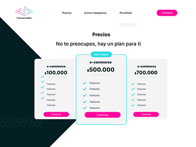 TuComercioWeb / Pricing