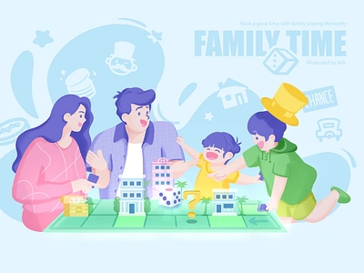 Family Time graphic design illustration imagination painting poster