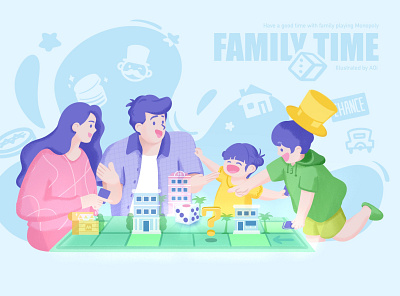 Family Time graphic design illustration imagination painting poster