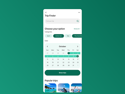 Trip Finder App app design ios mobile trip ui