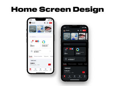 MTS Bank Home Screen app bank ui ux