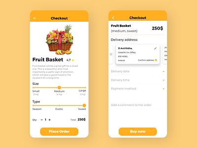 Fruitshop App app design fruits ios mobile ui