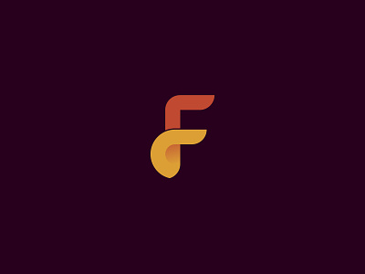 F Letter design flat icon vector