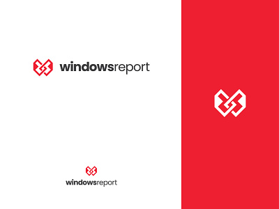 Windows Report brand design flat icon logo minimal news report type vector w web windows