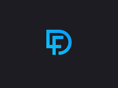 FD blue brand branding design electrical elegant fd letter flat high end icon logo minimal vector