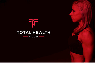 Total Health Club brand branding design elegant flat gym icon logo minimal vector