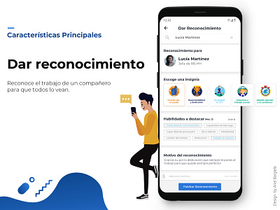 Dar Reconocimiento - Recognize App android app app design application design social app ui ux xd