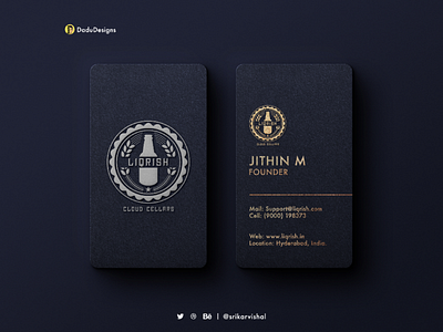 Business Card design for Liqrish delivery graphic design dribble