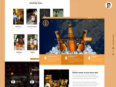 Liquor delivery landing page application delivery design designer e commerce graphic graphicdesigner landingpage liquor uidesign uxdesign website