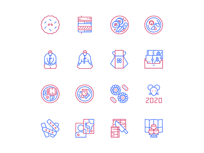 16 Icons of korean culture: KNY(ver.color) cultural icon iconography iconset korea line stroke traditional ui