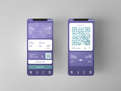 Daily UI 024 - Boarding Pass app boarding pass branding dailyui design flat flight flight app minimal purple ui violet