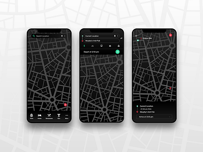 Daily UI 029 - Map 029 app dailyui dark mode design flat map minimal ui vector