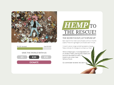 Daily UI 032 - Crowdfunding Campaign 032 branding crowdfunding crowdfunding campaign dailyui design donation hemp ui web