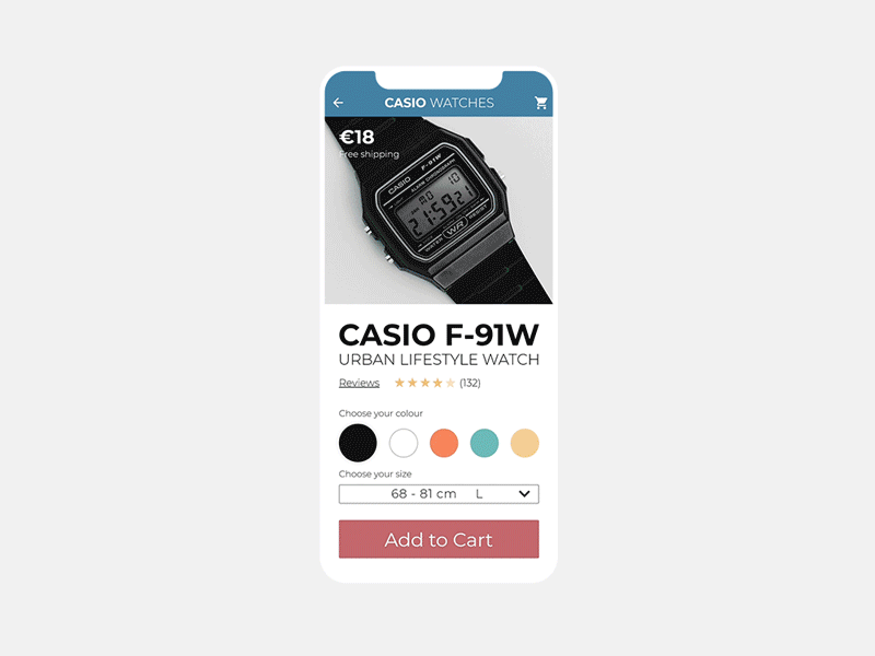 Daily UI 033 - Customized Product 033 app branding casio customized product dailyui design minimal product ui ux watches web