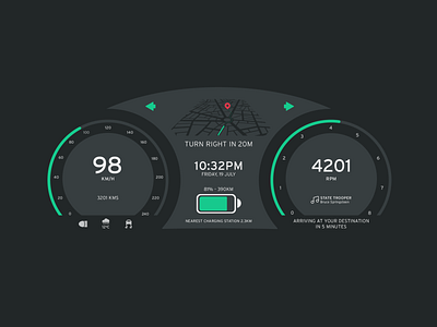 Daily UI 034 - Car Interface 034 branding car car interface dailyui design display flat illustration interface minimal ui ux vector