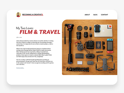 Daily UI 035 - Blog Post 035 blog blog post branding dailyui design film logo minimal travel web