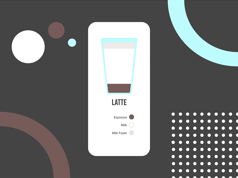 Daily UI 045 - Info Card 045 adobe xd animated animation app branding coffee color dailyui design flat food icon illustration minimal typography ui ux