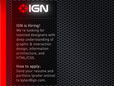 IGN is Hiring Designers