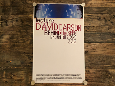 David Carson Poster grunge lecture poster type