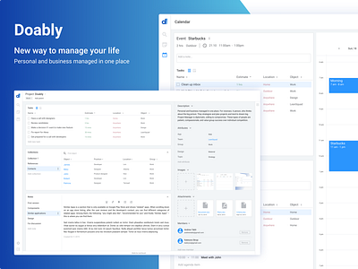 Doably business calendar design documentation flat jira managment product product manager task manager time todolist trello ui ux web