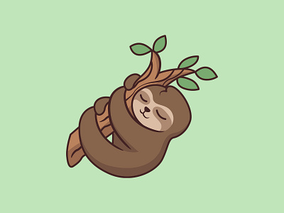 Sloth adorable animal artwork branding cartoon character cute cute animal illustration logo sloth