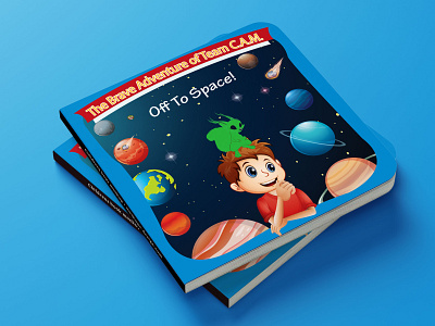Children book cover "Off to Space" 2d art 2d character book bookcover bookcoverdesign branding design designer illustration illustrator images storybook ux vector