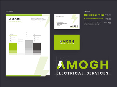 Amogh Electrical Services - Brand Identity bombaytone brand identity branding designagency electric electrical logo logo mumbai typography vector