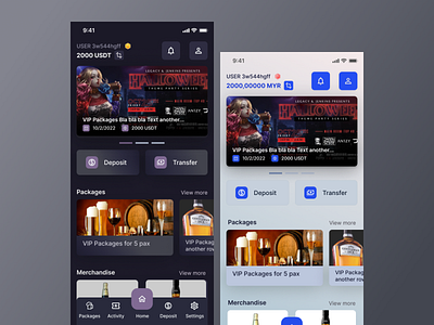 Web Application / Nightclub App app design ui