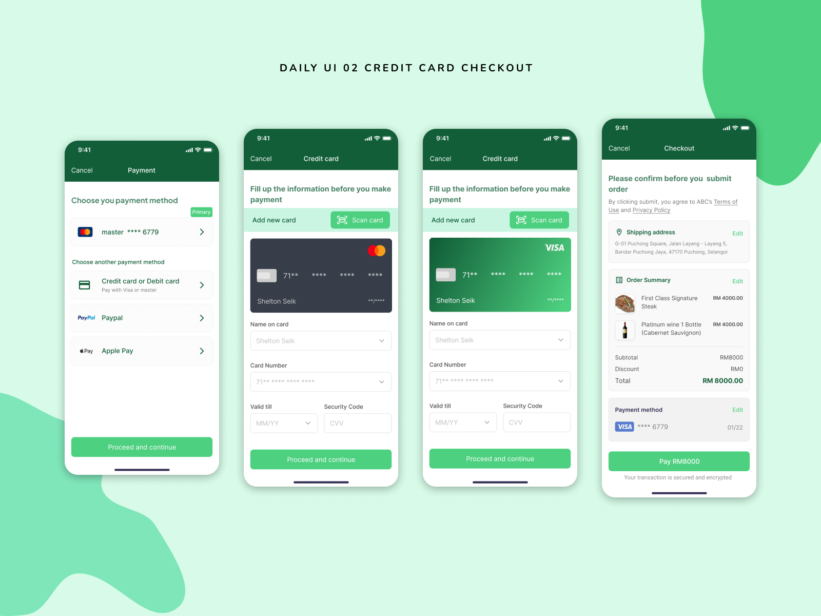 Daily UI #02 - Credit Card Checkout by Chester Yong on Dribbble