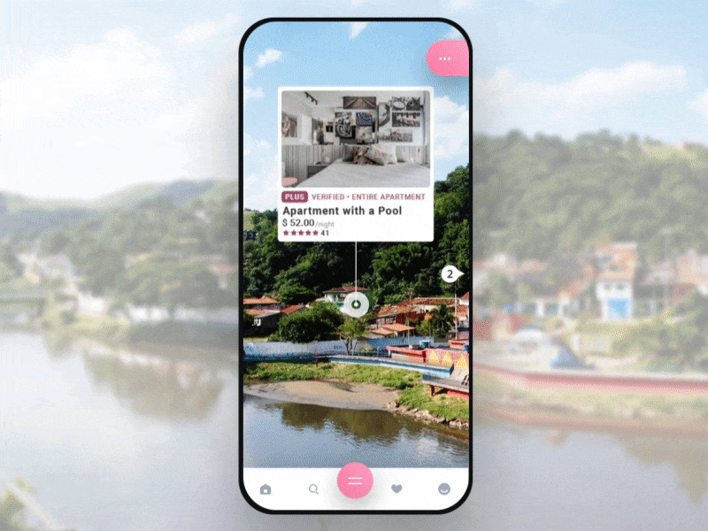 Airbnb App Design Concept with AR View ae after effect airbnb animation app ar ar camera ar view augmented reality booking concept design hotel interaction interface slider travel trip ui ux