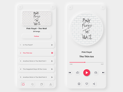 Neumorphism exploration app app design design mobile music musicapp neumorphism softui user experience userinterface