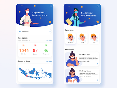 Covid-19 information center app design.