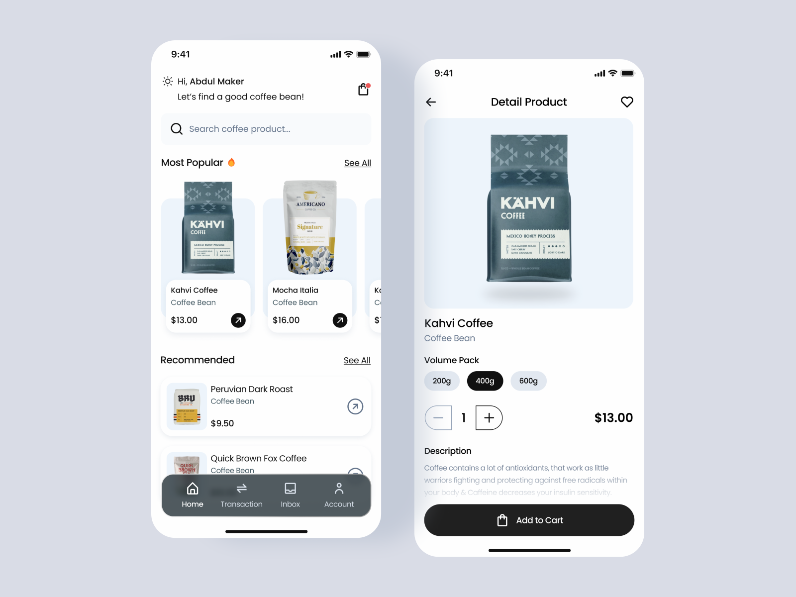 Coffee Bean App Design by Rendi Ramadana on Dribbble