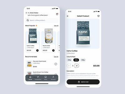 Coffee Bean App Design