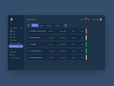 School Dashboard application card design dark mode dark ui dashboard dashboard ui figma interface night mode school app ui ui ux ux