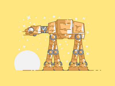 Star Wars AT-AT at at atat flat illustration illustrator minimal star star wars starwars vector wars