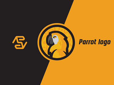 Parrot mascot logo flat flat logo logo mascot parrot yellow yellow logo
